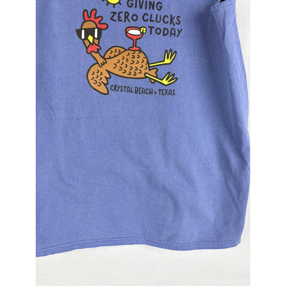Blue 84 Mens Giving Zero Clucks Today Tank Top Crystal Beach Texas Purple Size M - Picture 5 of 10